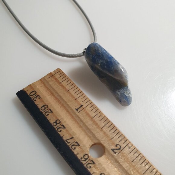 Natural Blue Sodalite Stone Pendant Necklace Adjustable Handmade Jewelry Gift - Picture 4 of 4